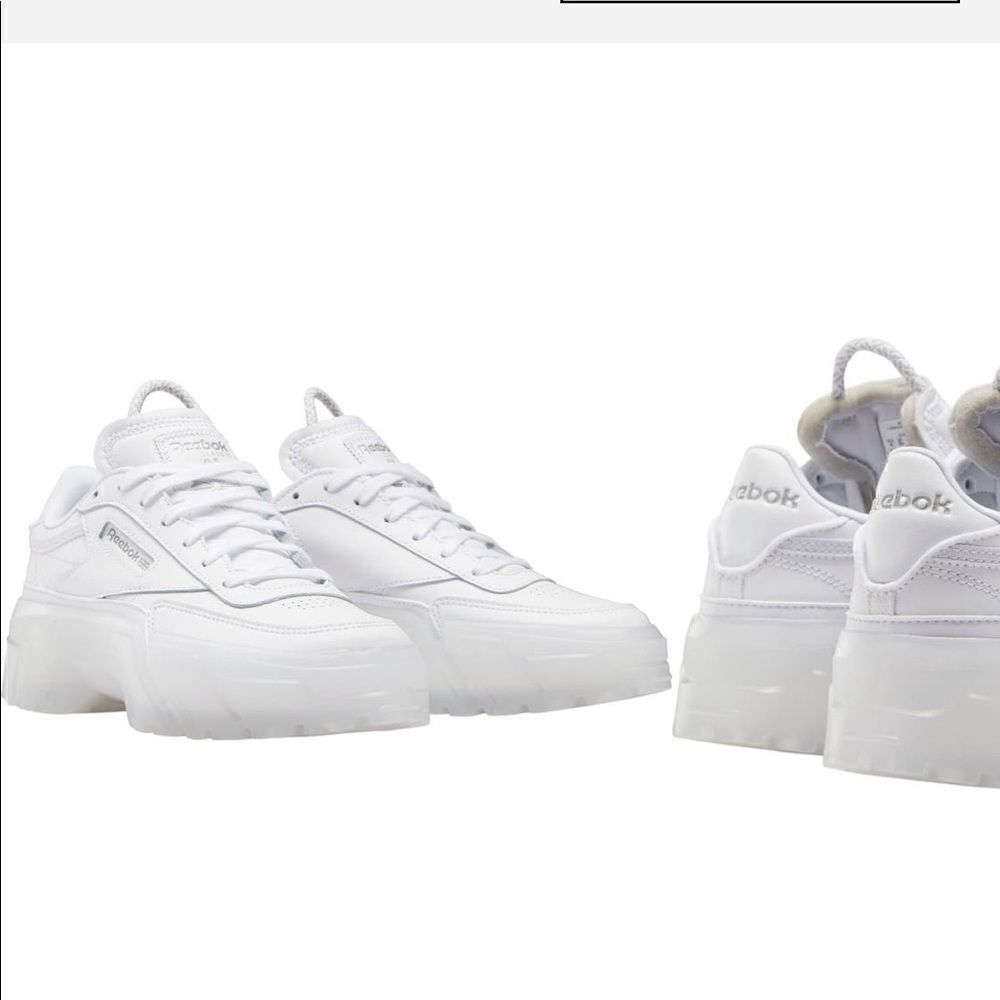Cardi B X Reebok Kids leather platform sneaker in white  size 7 , NIB
